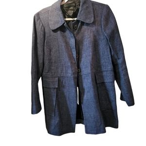 Zara Navy Button-Up Blazer